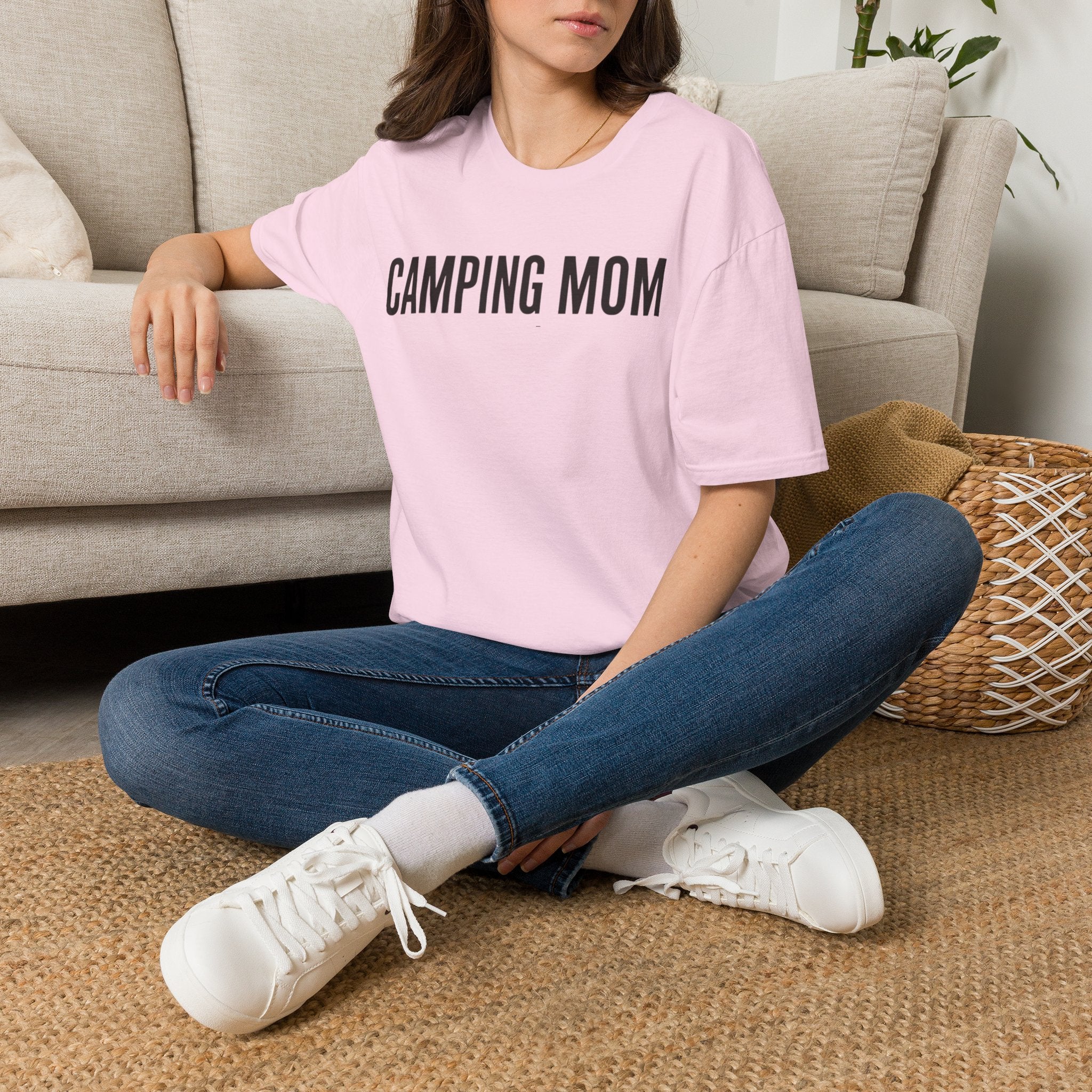 Camping Mom Text T-shirt