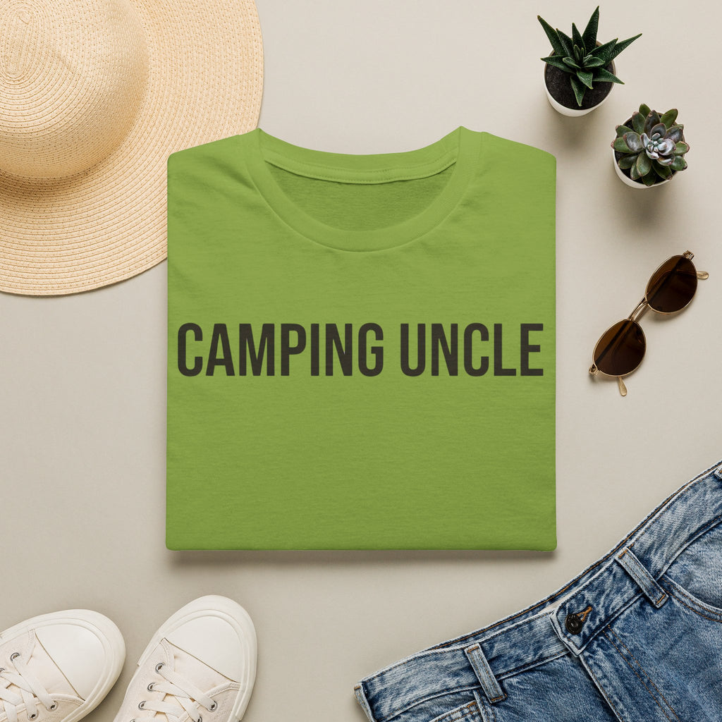 Camping Uncle Text T-shirt