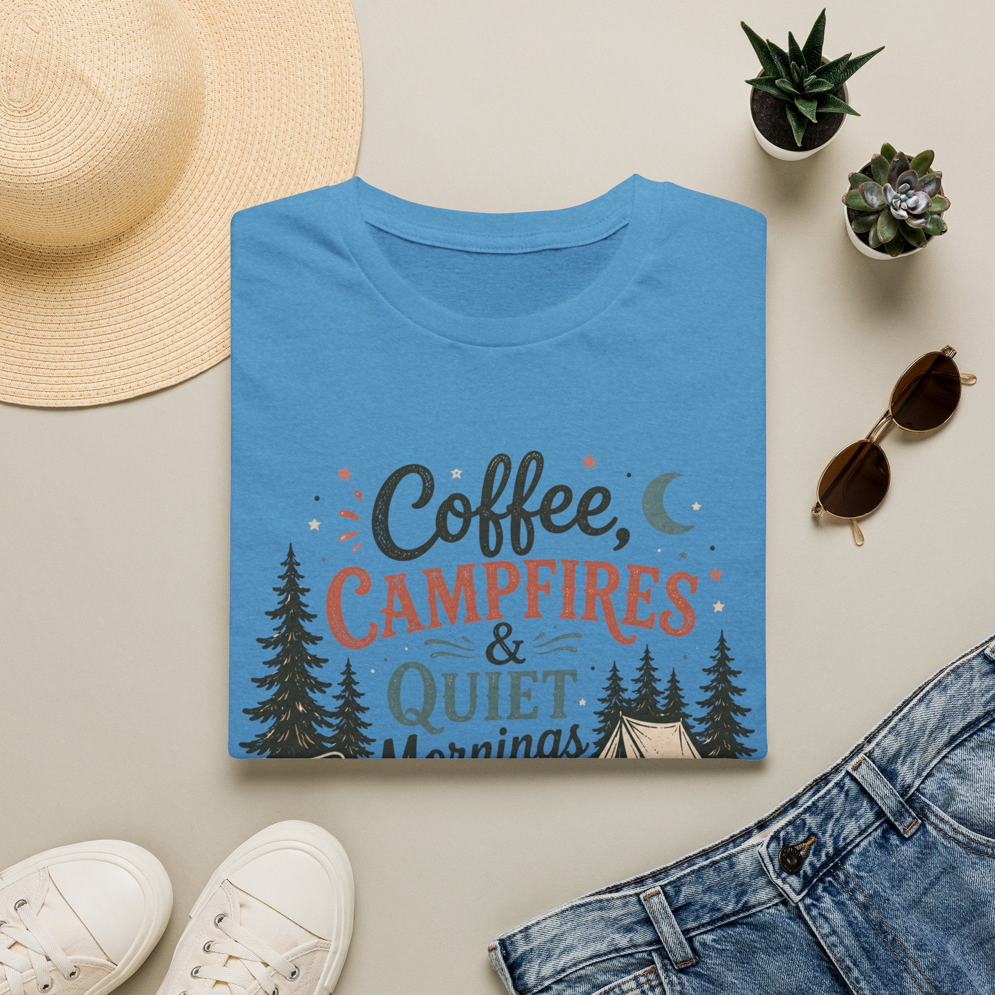 Coffee , Campfire and Quiet Night T-shirt