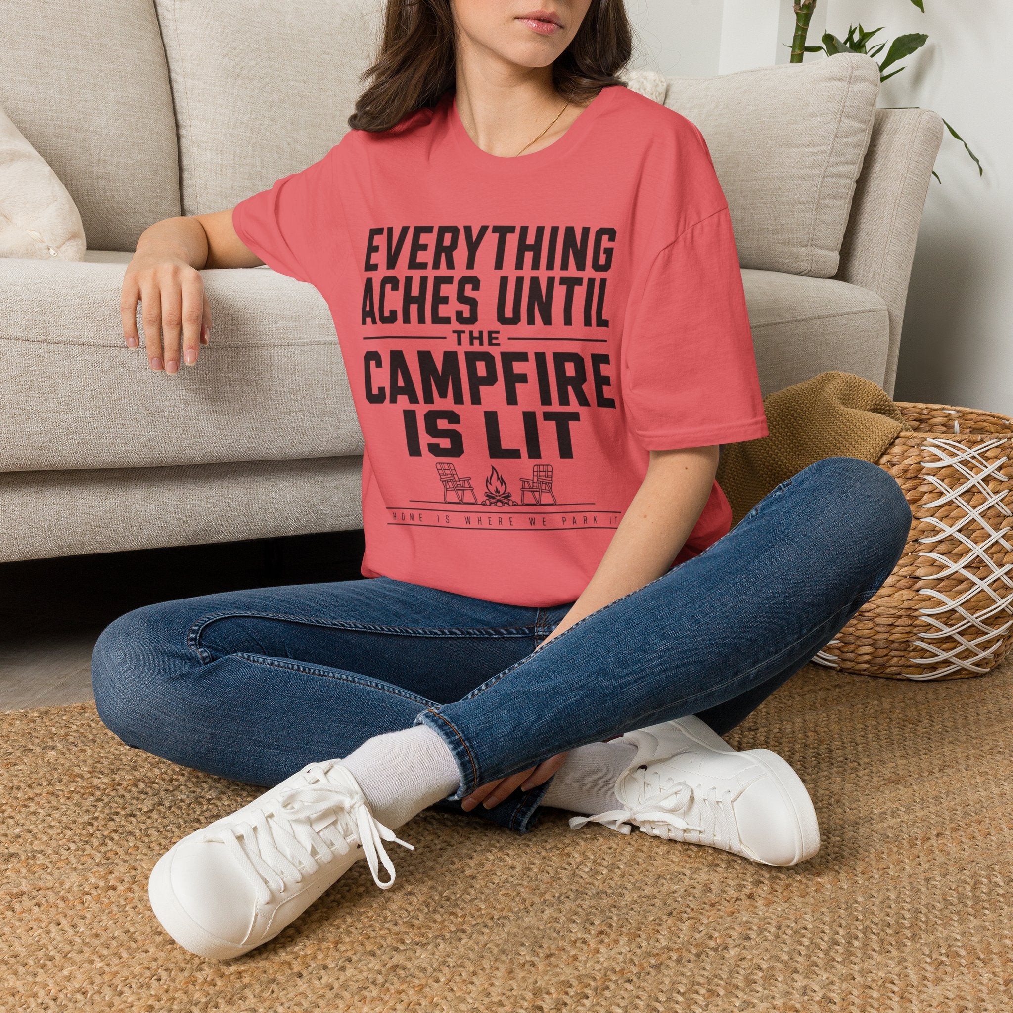 Everything Aches Until The Campfire Is Lit Text T-shirt EDITION 2