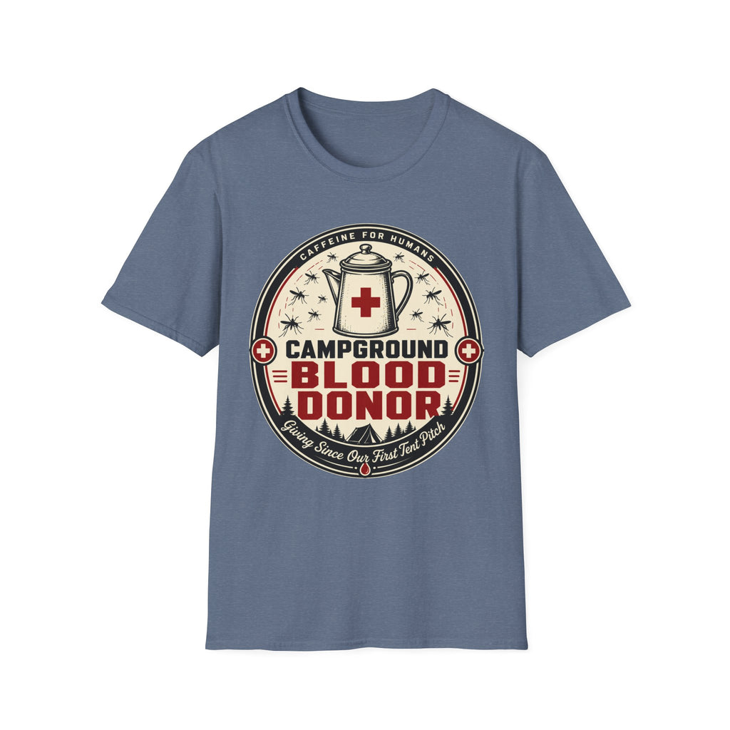 Caffeine for humans Campground Blood Donor T-shirt