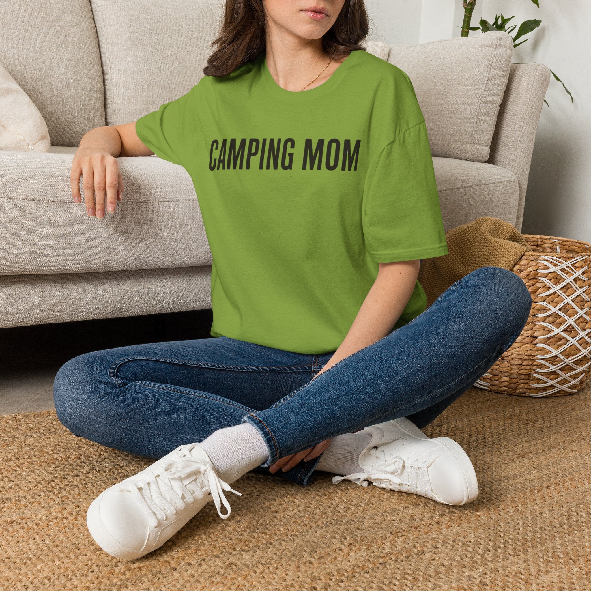 Camping Mom Text T-shirt
