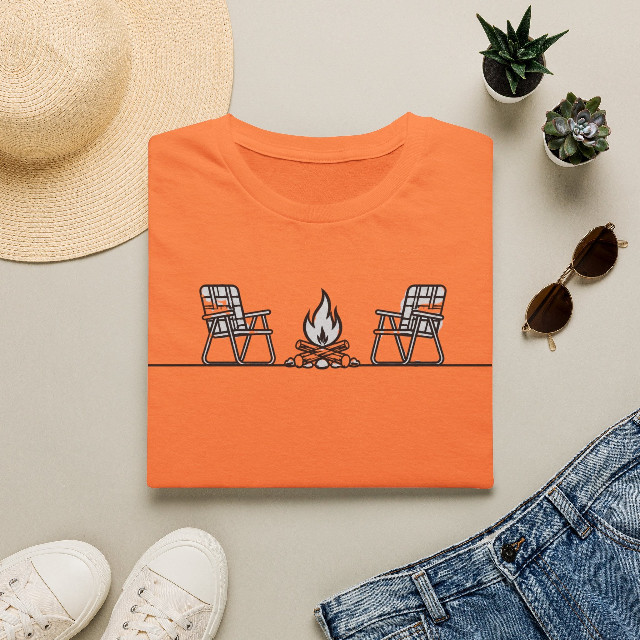 Chairs and Camp FIre T-shirt