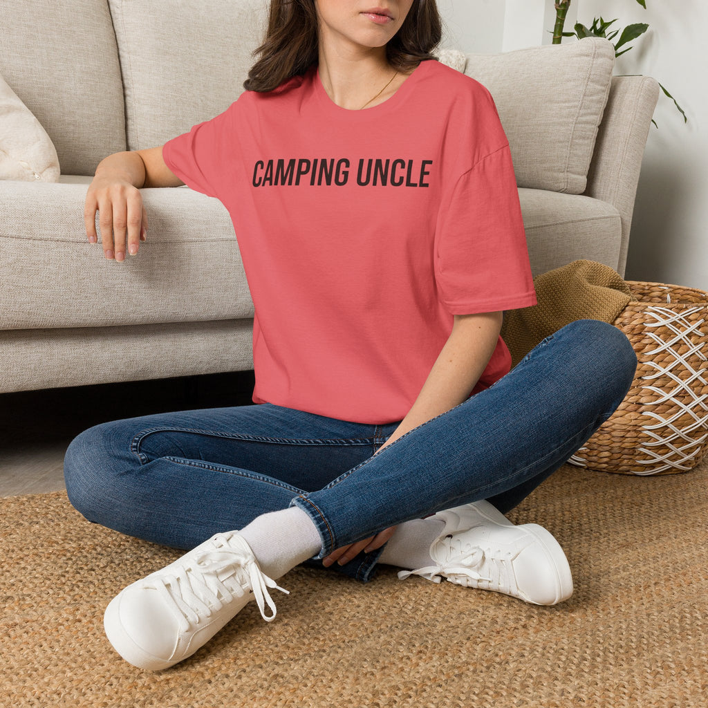 Camping Uncle Text T-shirt