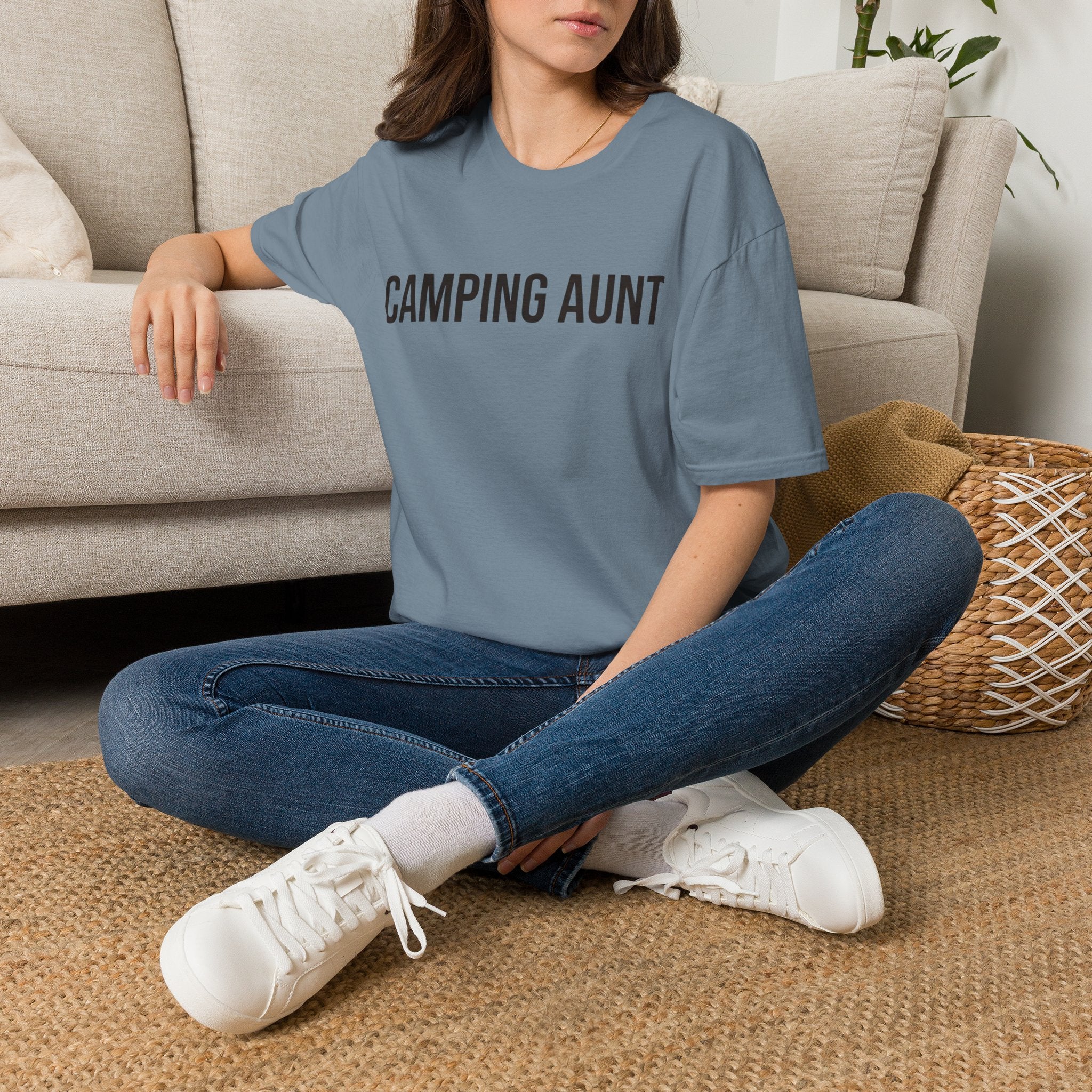 camping aunt text T-shirt