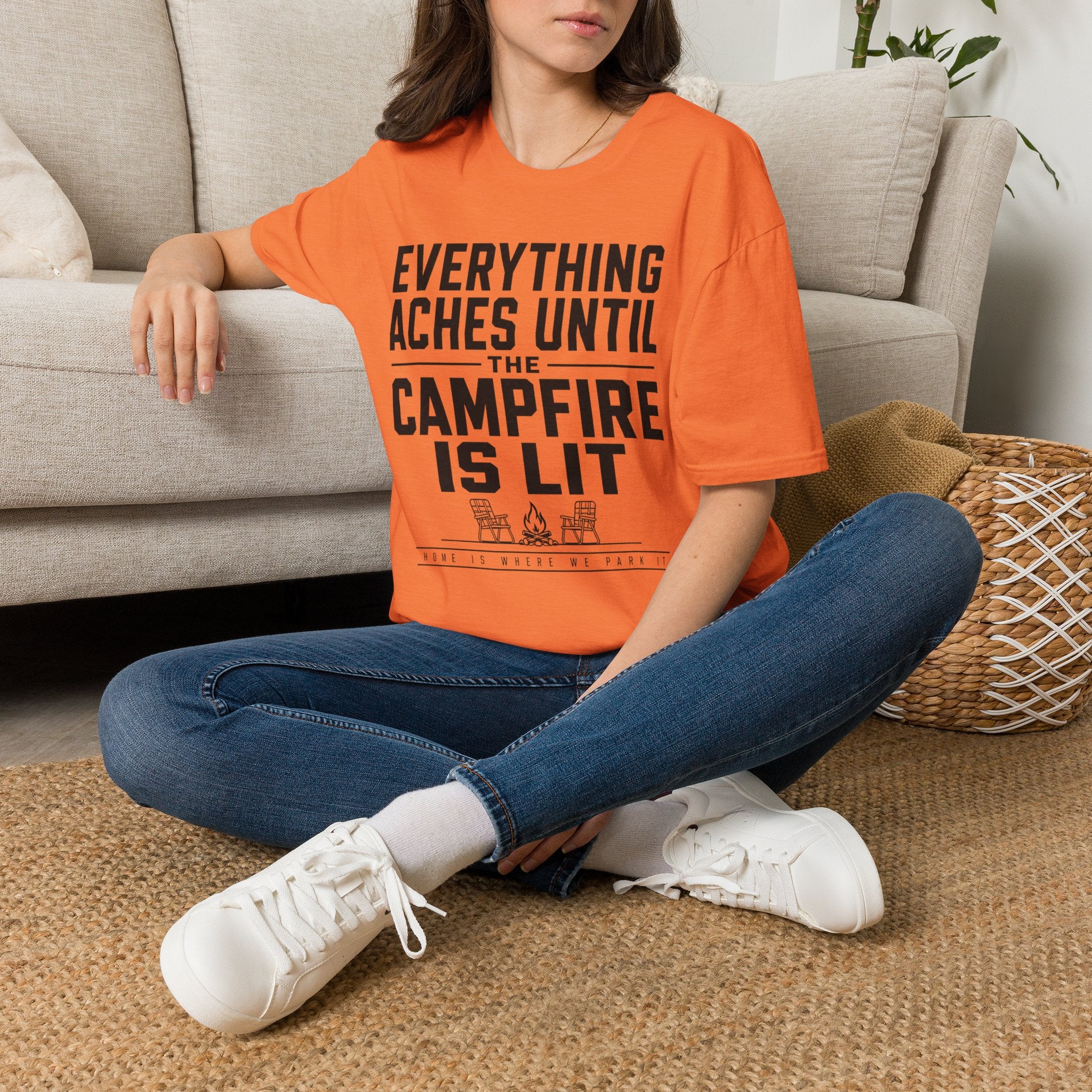 Everything Aches Until The Campfire Is Lit Text T-shirt EDITION 2