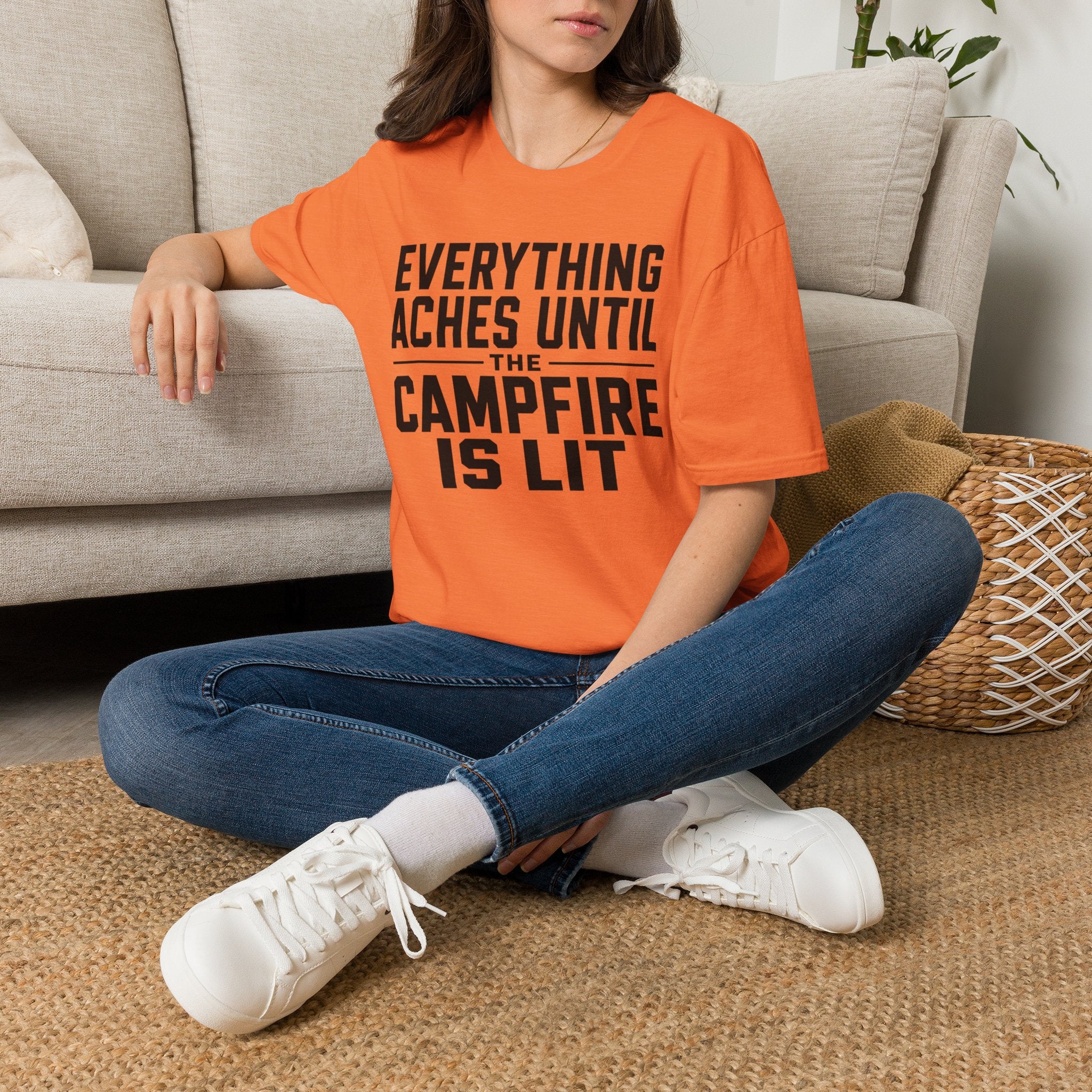 Everything Aches Until The Campfire Is Lit Text T-shirt