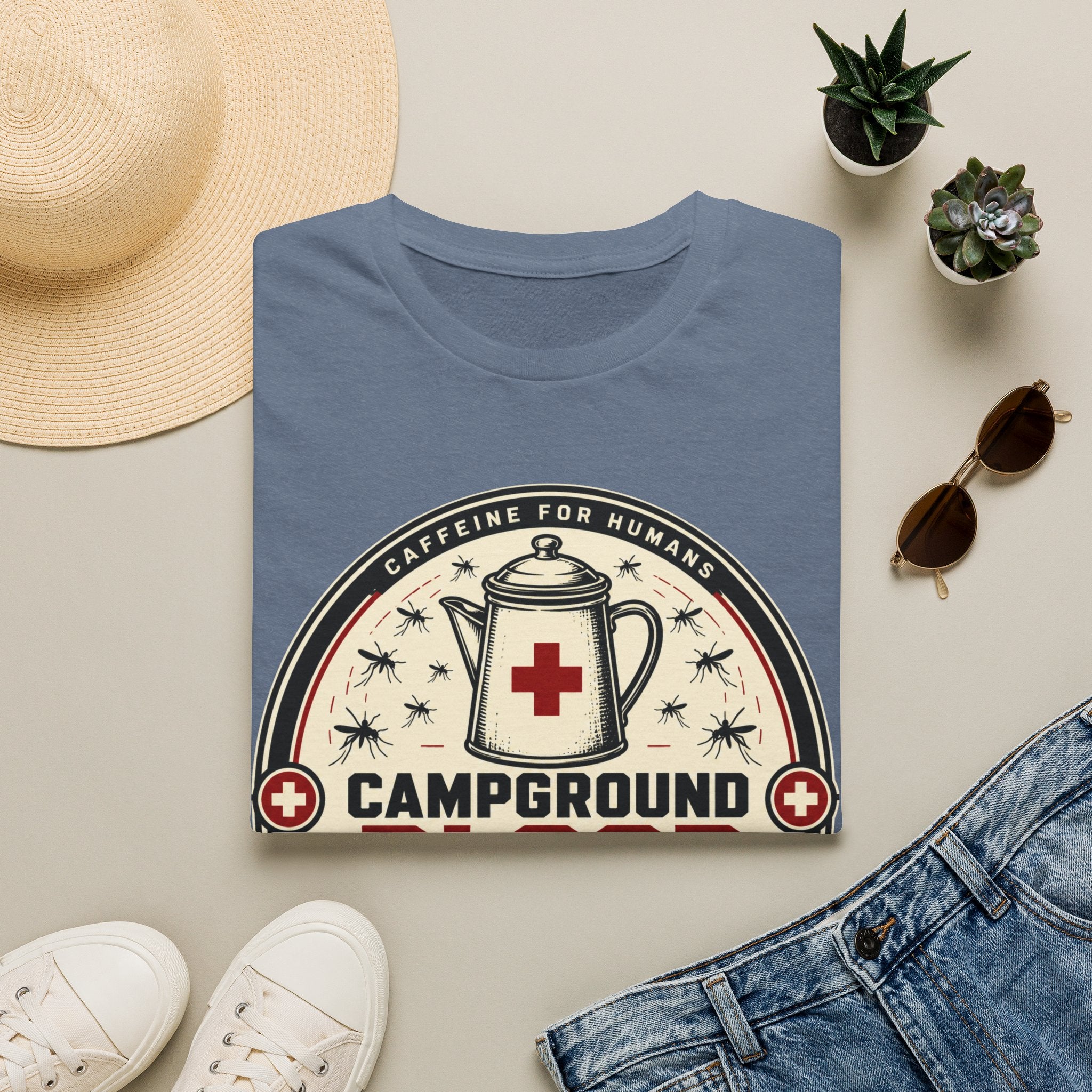 Caffeine for humans Campground Blood Donor T-shirt