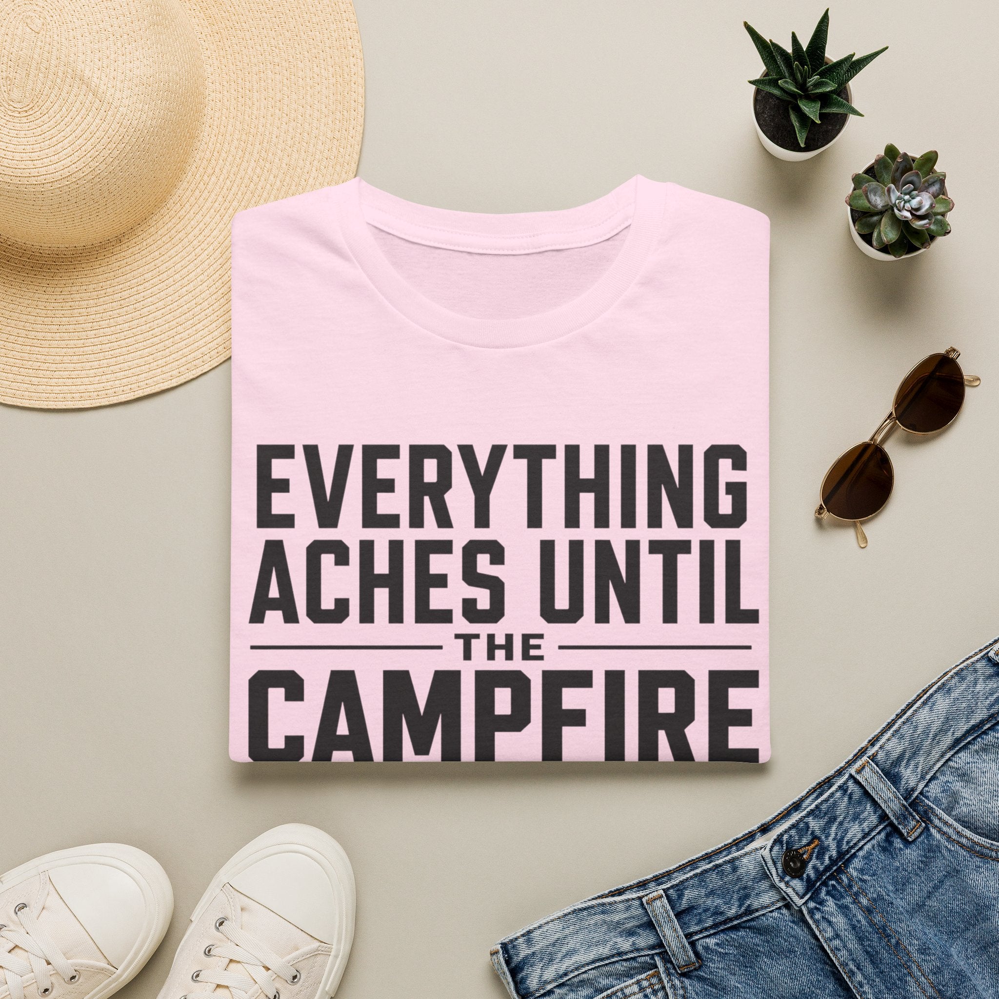 Everything Aches Until The Campfire Is Lit Text T-shirt EDITION 2