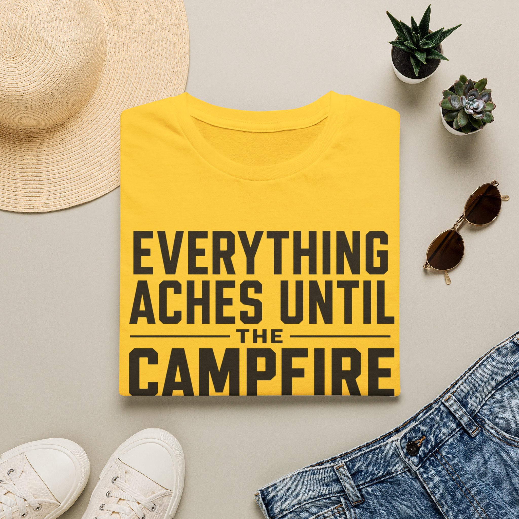 Everything Aches Until The Campfire Is Lit Text T-shirt EDITION 2