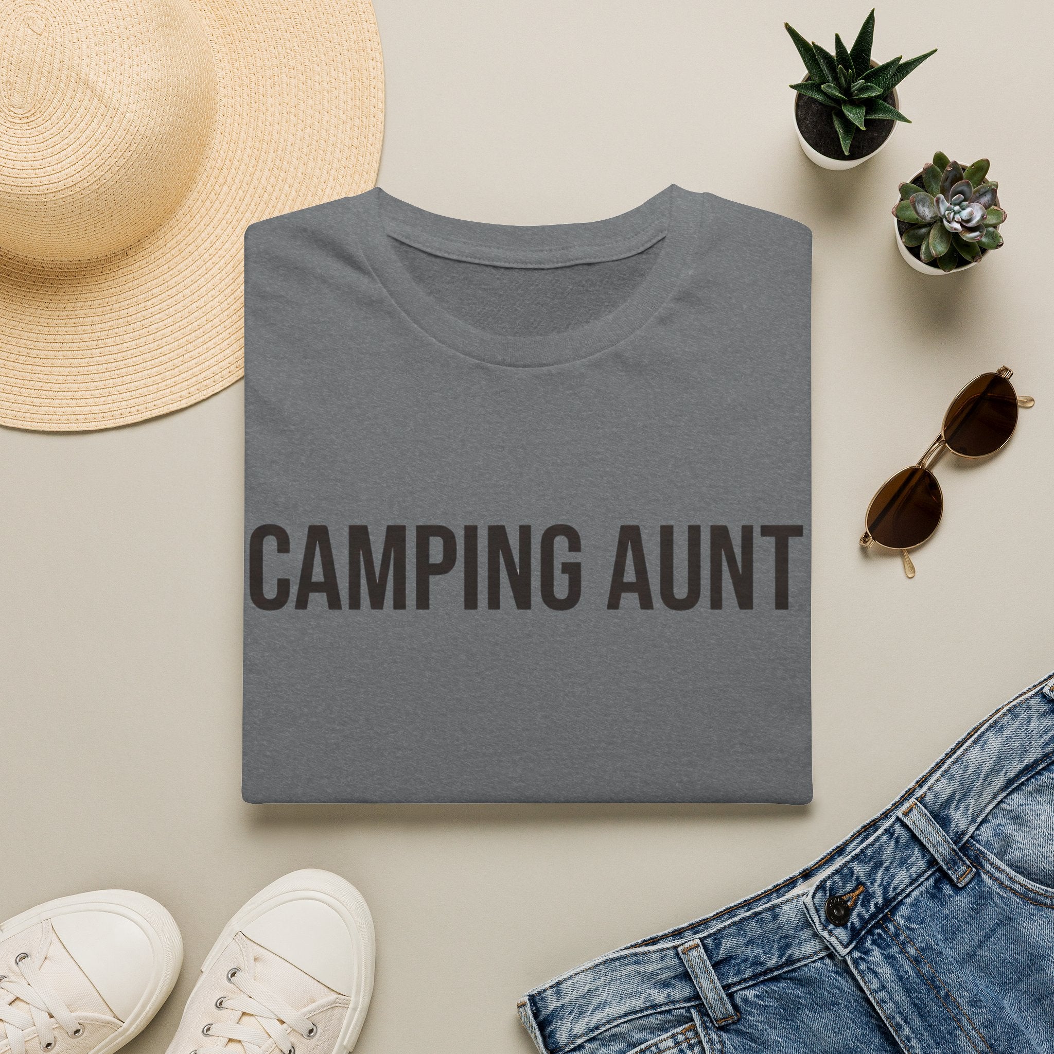 camping aunt text T-shirt