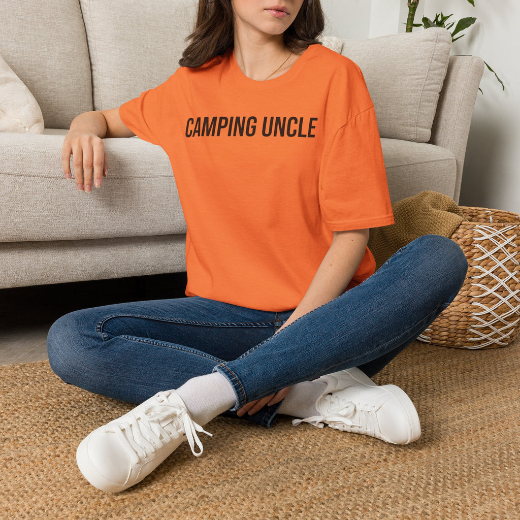 Camping Uncle Text T-shirt
