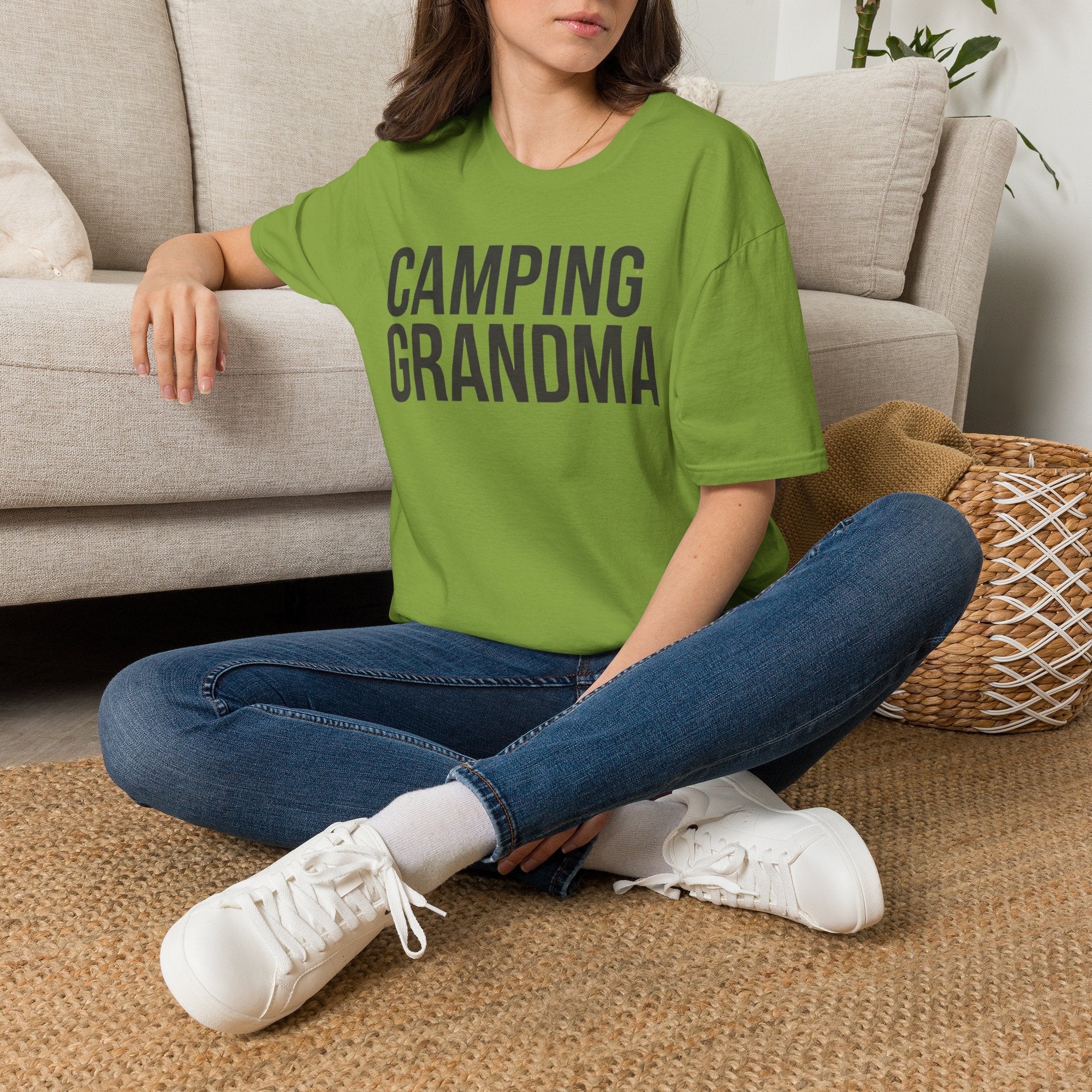 Camping Grandma Text T-shirt