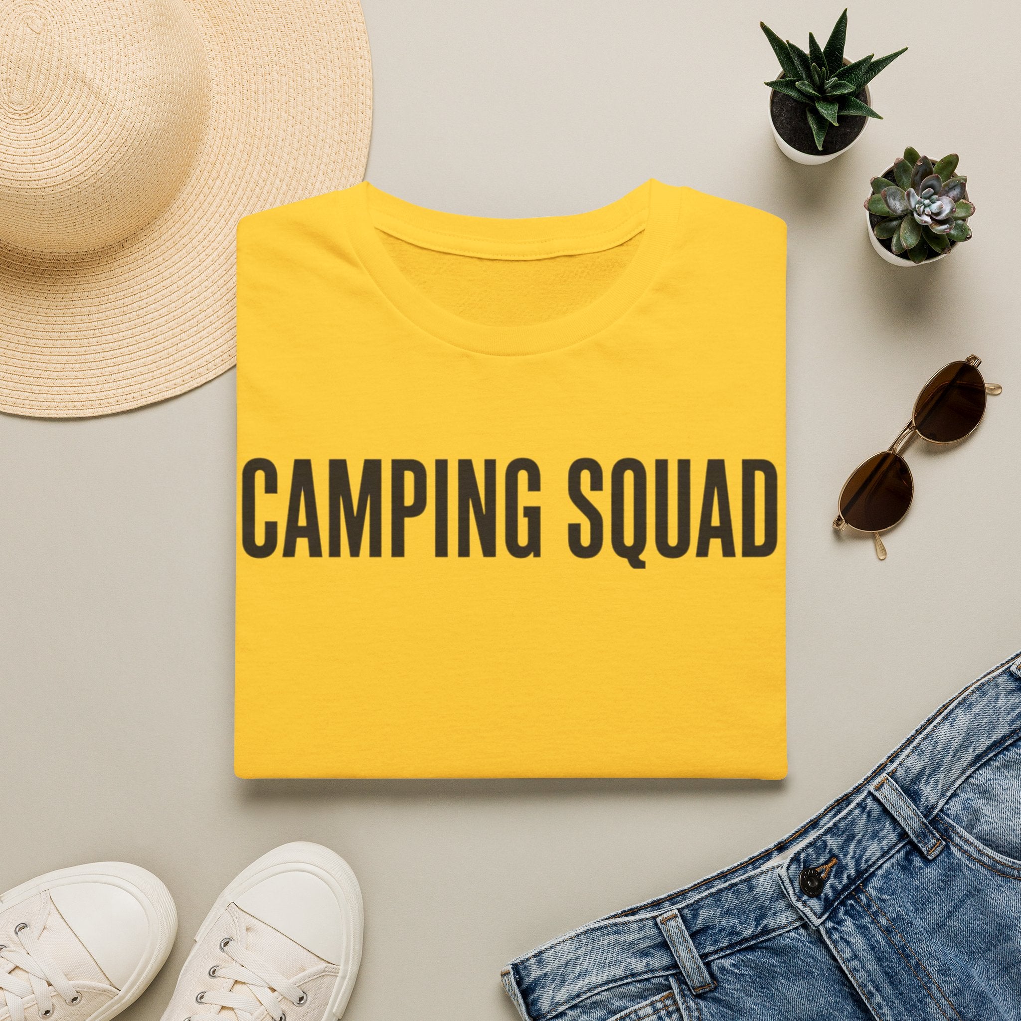 Camping Squad Text T-shirt