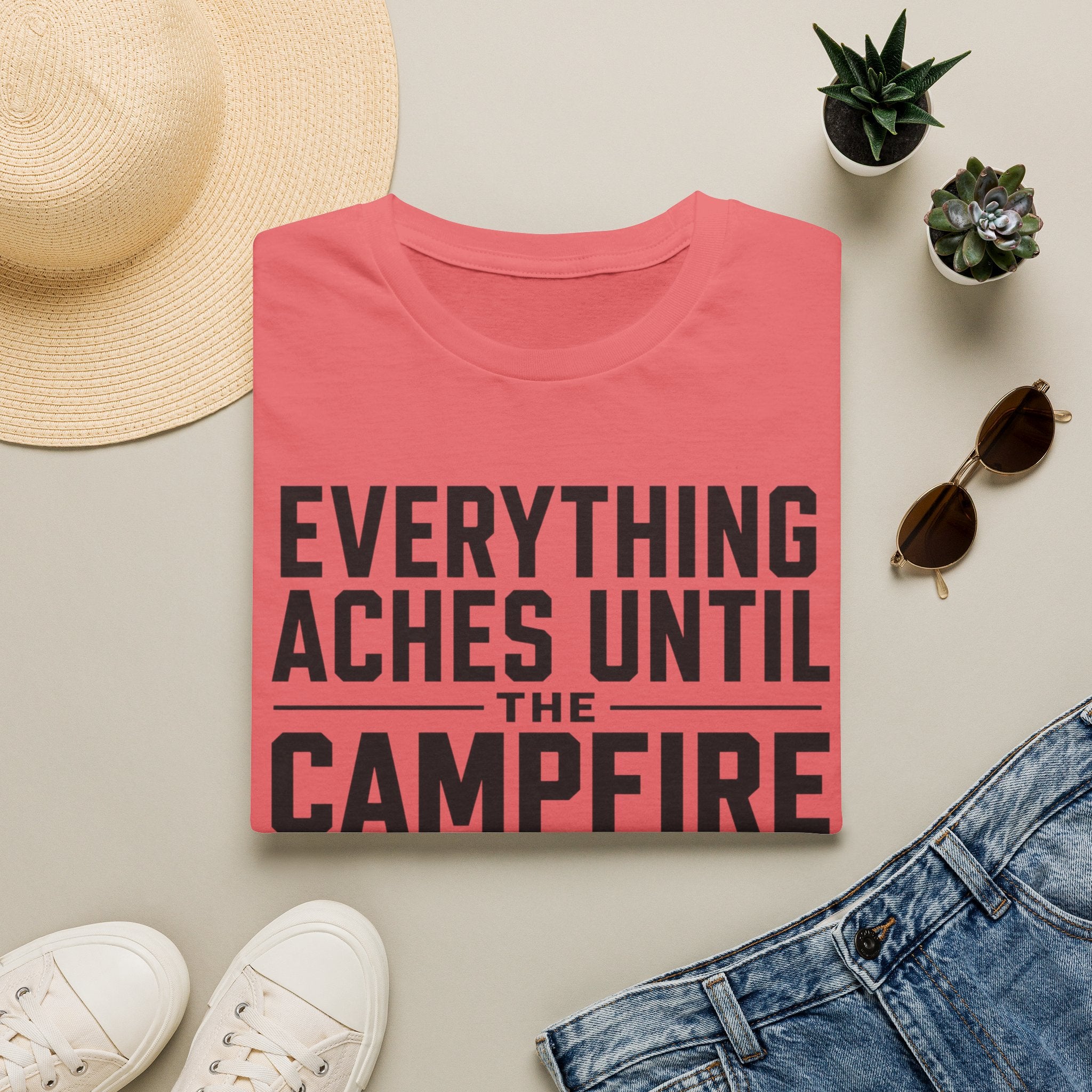 Everything Aches Until The Campfire Is Lit Text T-shirt EDITION 2