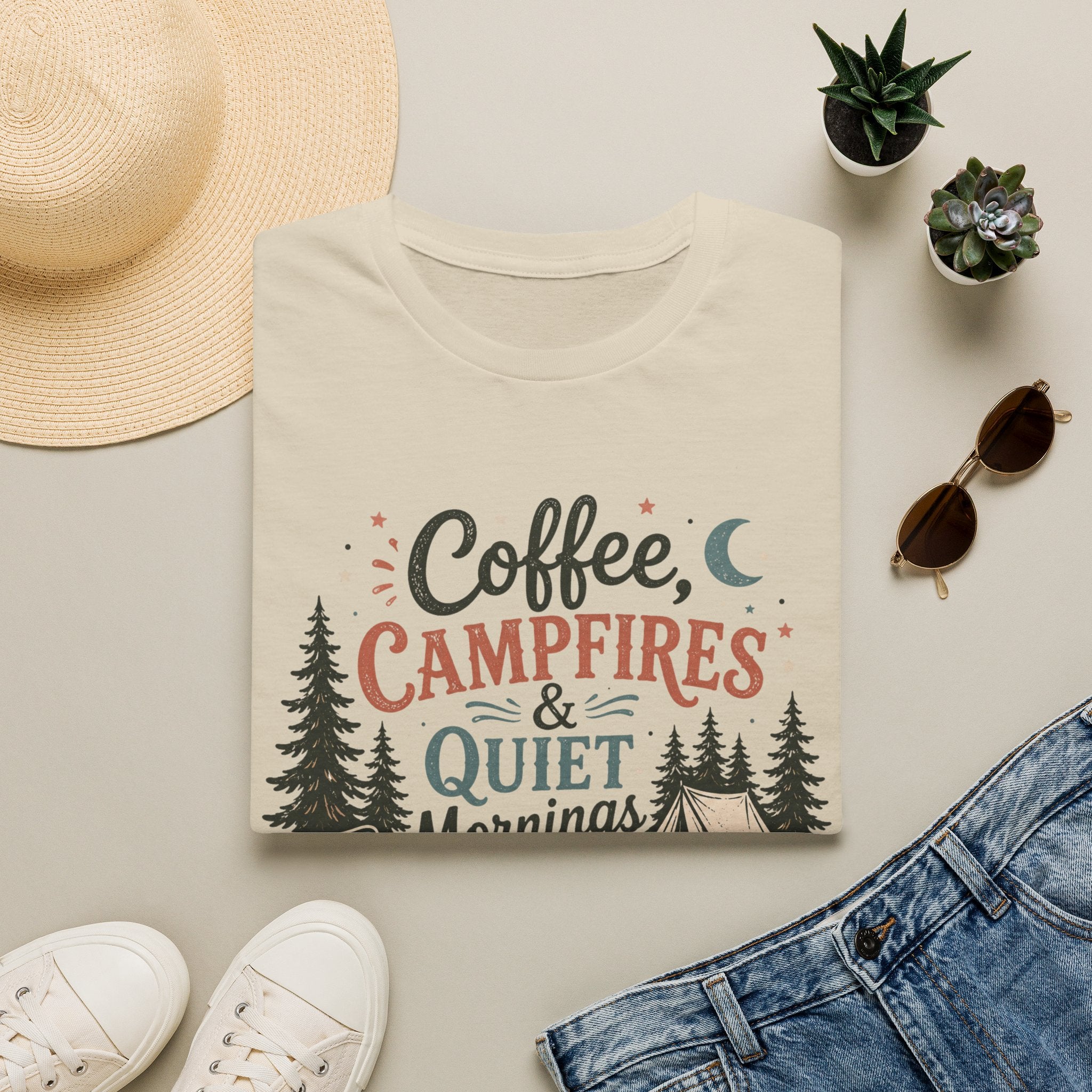 Coffee , Campfire and Quiet Night T-shirt