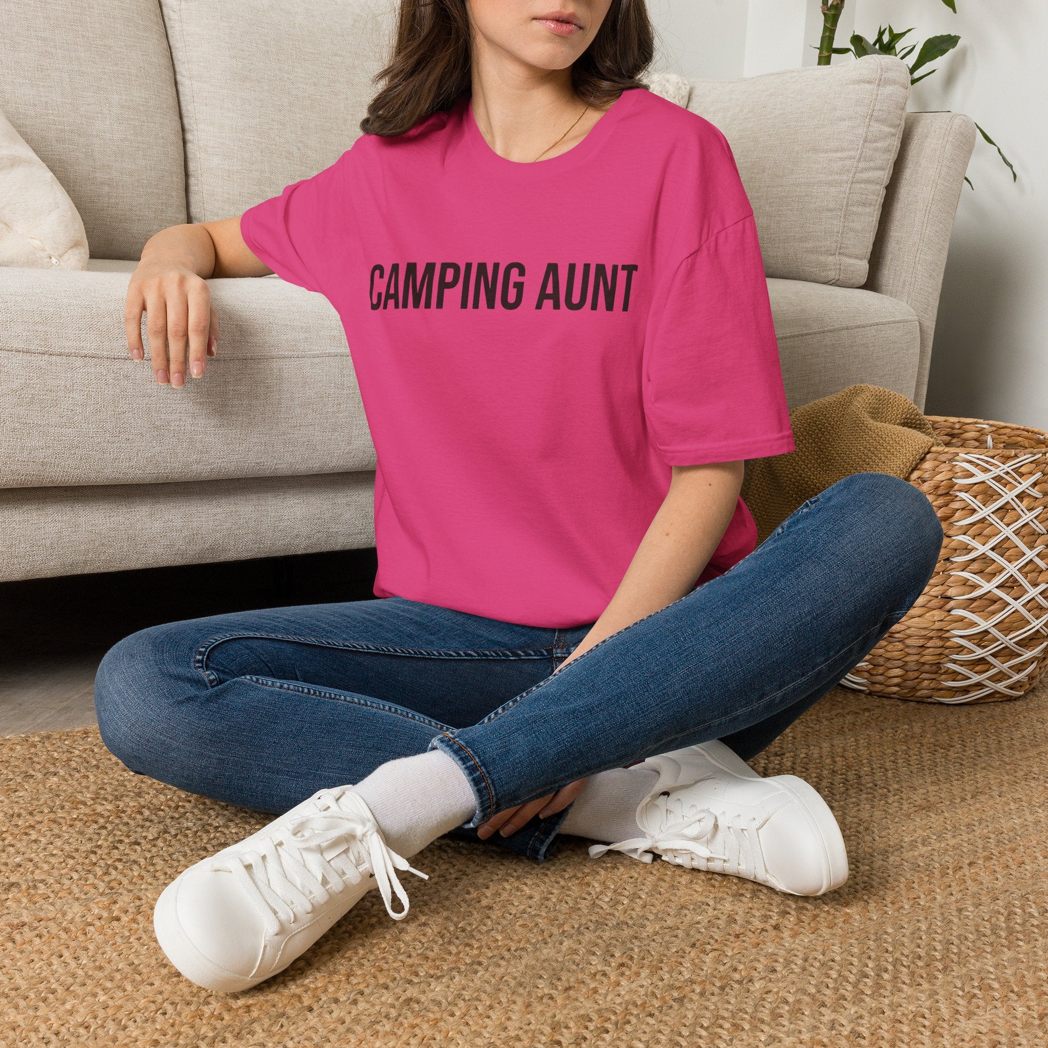 camping aunt text T-shirt