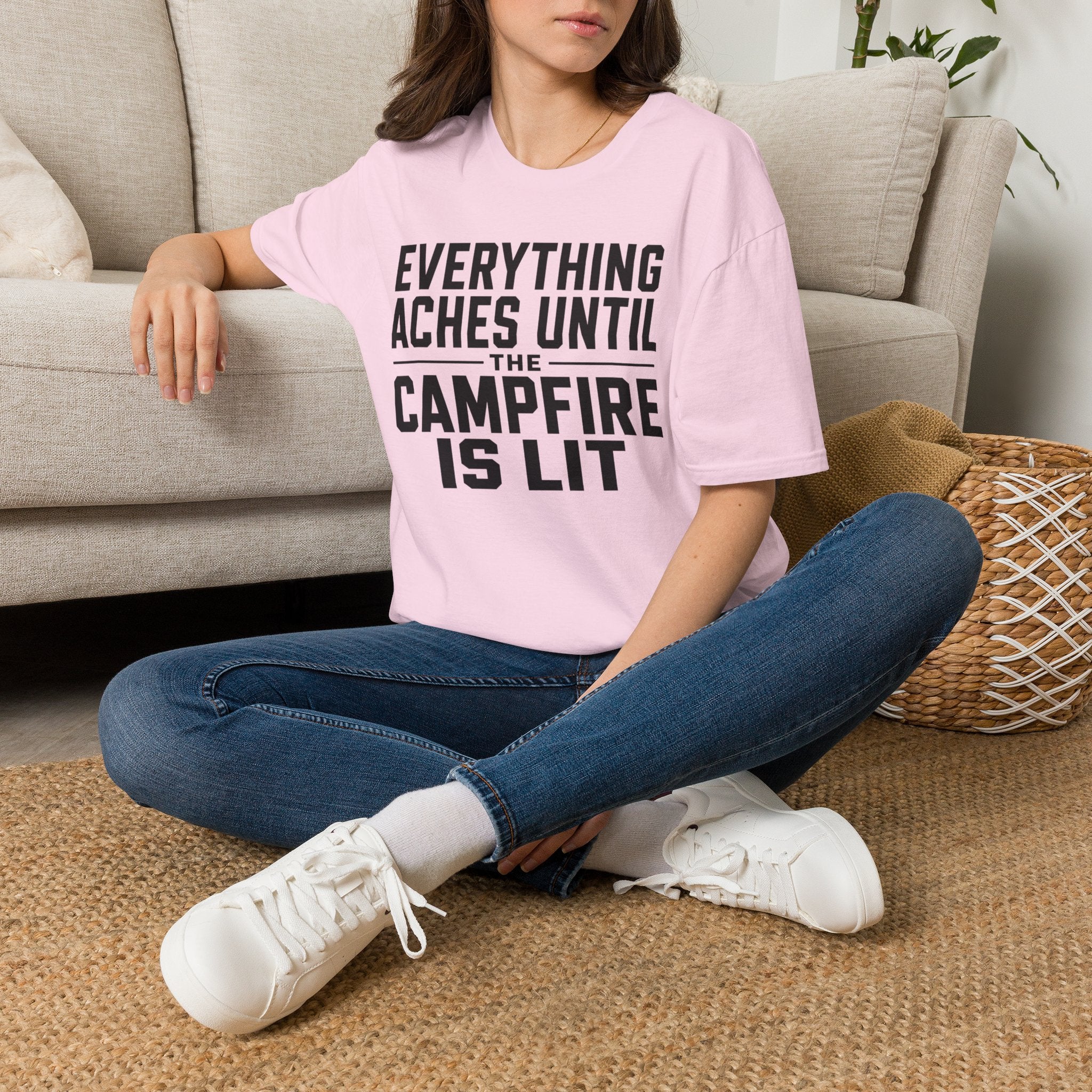 Everything Aches Until The Campfire Is Lit Text T-shirt